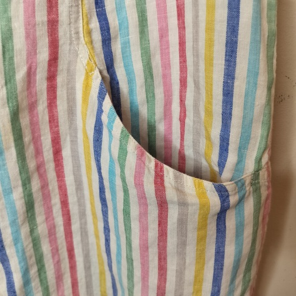 Boden Linen Rainbow Stripe Dress w/ Pockets - Picture 5 of 12